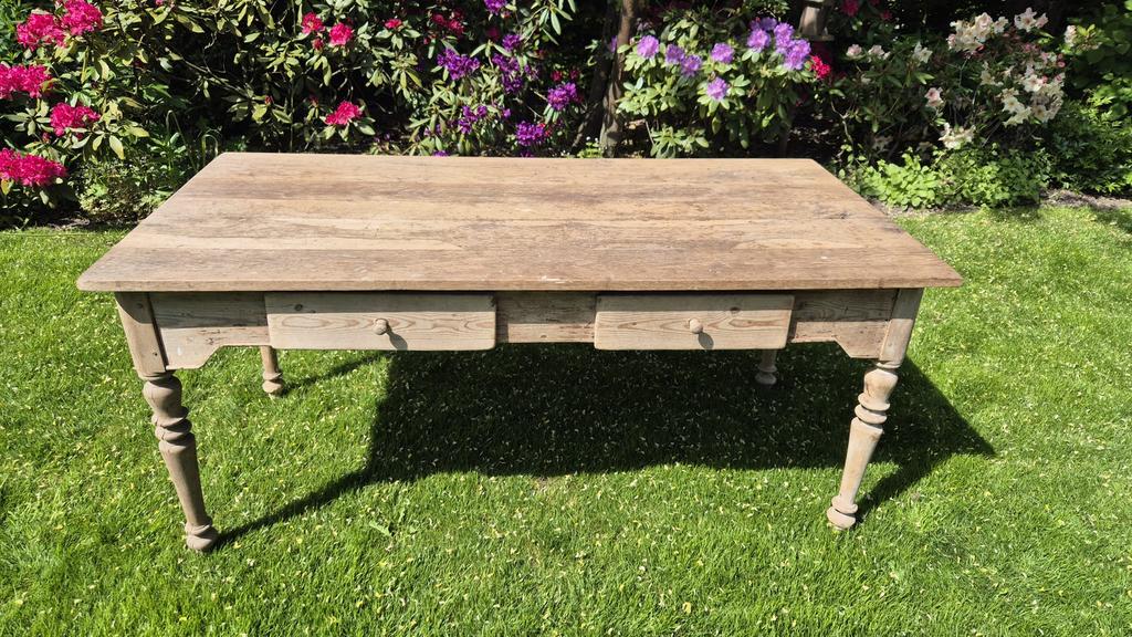 Antieke houten tafel, Ophalen, Gebruikt, Rechthoekig, Hout