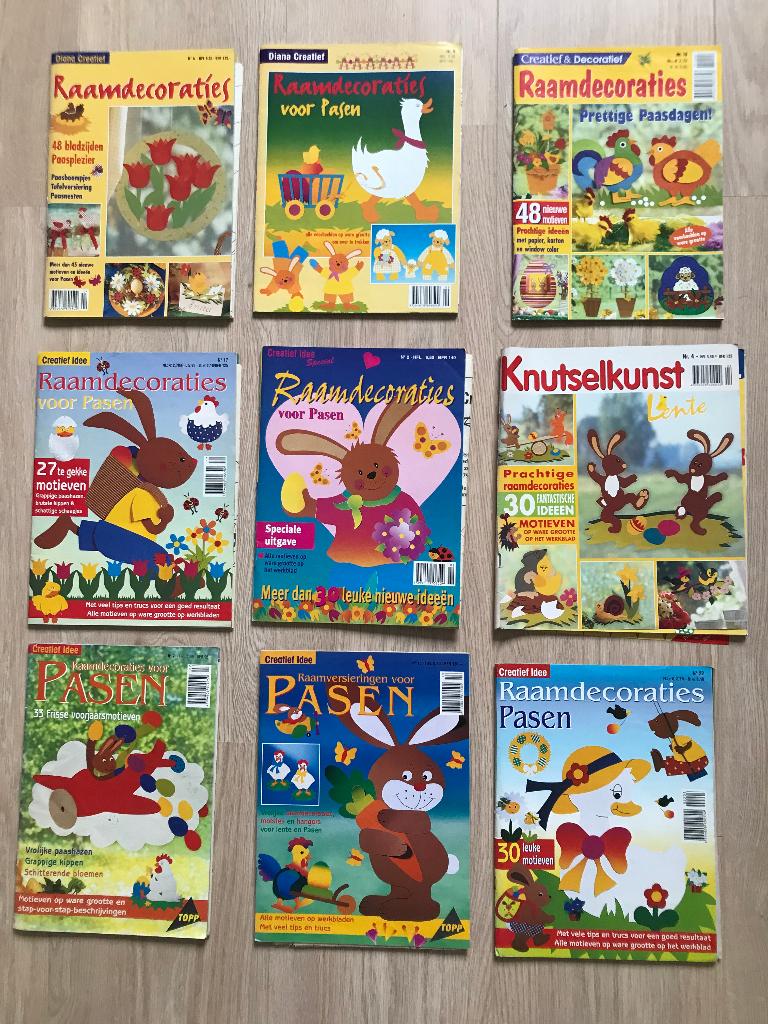 9 knutselboekjes raamdecoratie Pasen, Ophalen of Verzenden