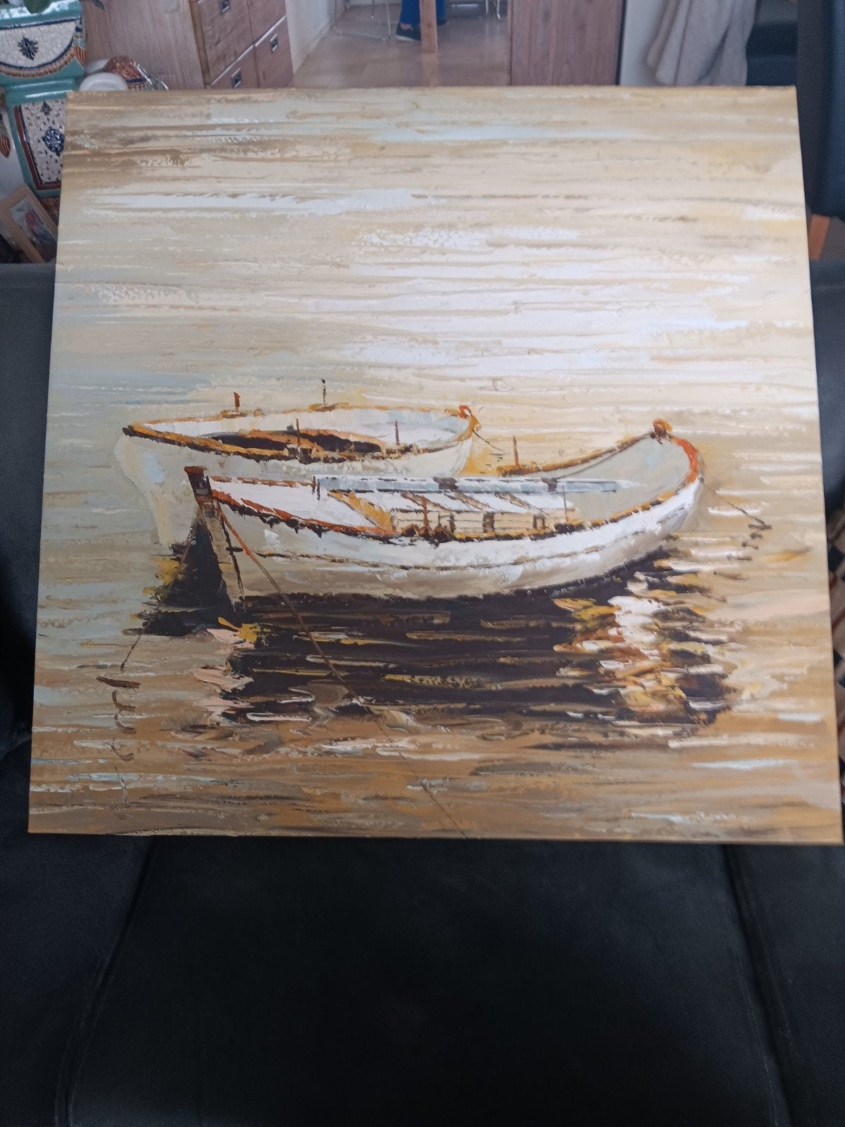 Schilderij met boten op water - Maritiem thema, Ophalen of Verzenden