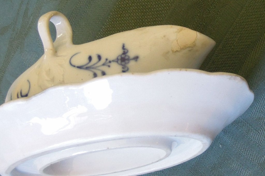 Nr ONB105: Antieke Meissen Zwiebelmuster juskom, Ophalen of Verzenden