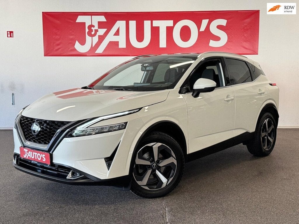 Nissan Qashqai 1.3 MHEV Xtronic TEKNA GROOT NAVI/CAMERA, PAN, Auto's, Nissan, Stof, Met garantie (alle), Wit, Bedrijf