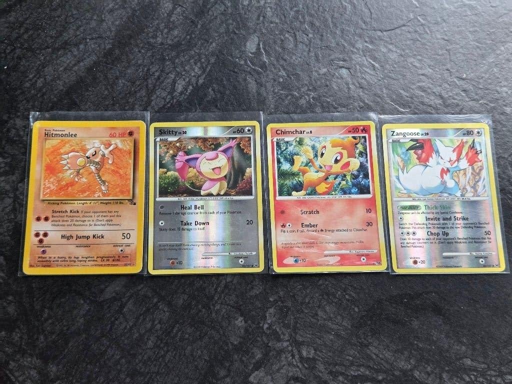 Pokémon Lot – Hitmonlee, Skitty, Chimchar & Zangoose, Hobby en Vrije tijd, Verzamelkaartspellen | Pokémon, Ophalen of Verzenden
