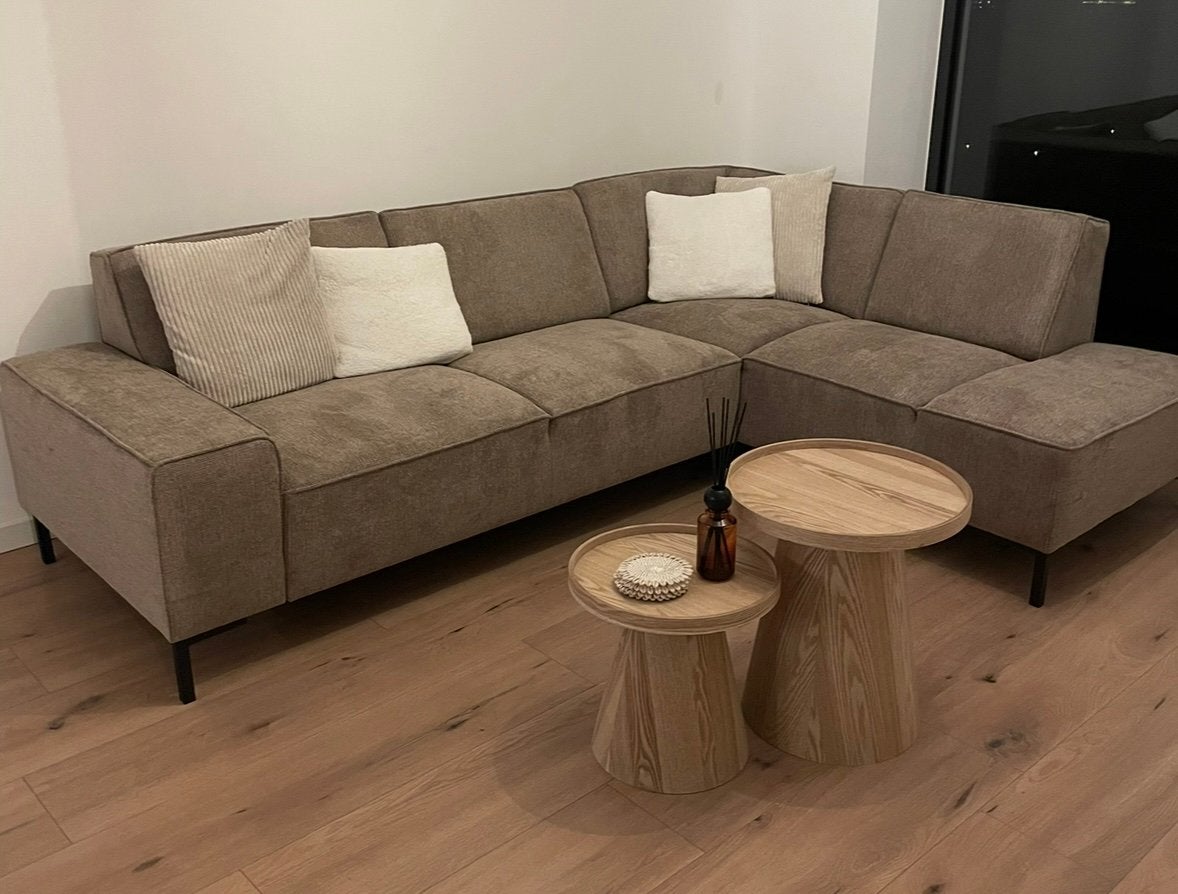 Mondial Hoekbank taupe, Huis en Inrichting, Banken | Complete zithoeken, Ophalen, Gebruikt