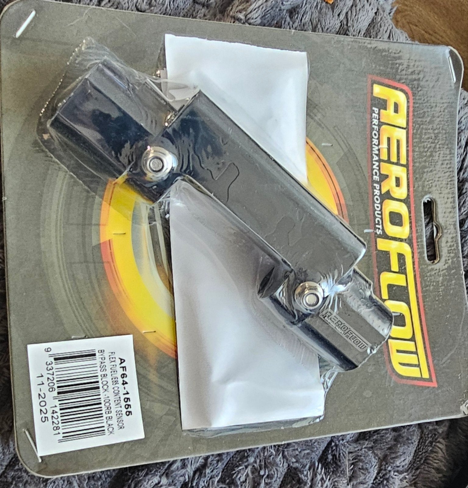 Aeroflow Flex Fuel Sensor Bypass Block -10ORB Zwart, Auto diversen, Ophalen of Verzenden