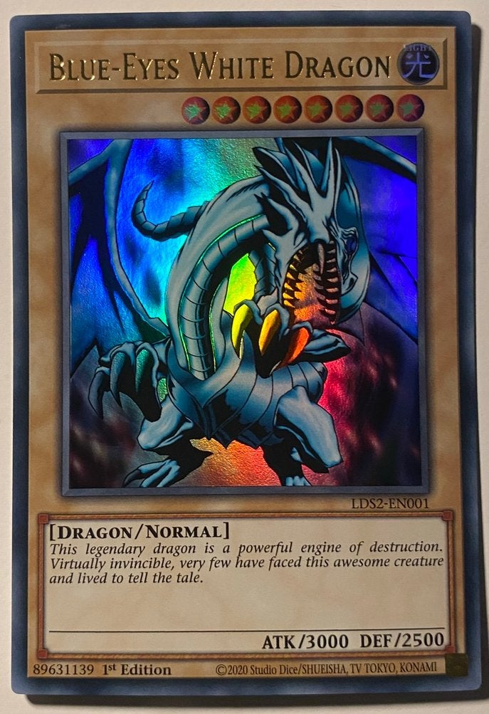 Yu-Gi-Oh! Blue-Eyes White Dragon LDS2 1st Edition !, Hobby en Vrije tijd, Verzamelkaartspellen | Yu-gi-Oh!, Ophalen of Verzenden