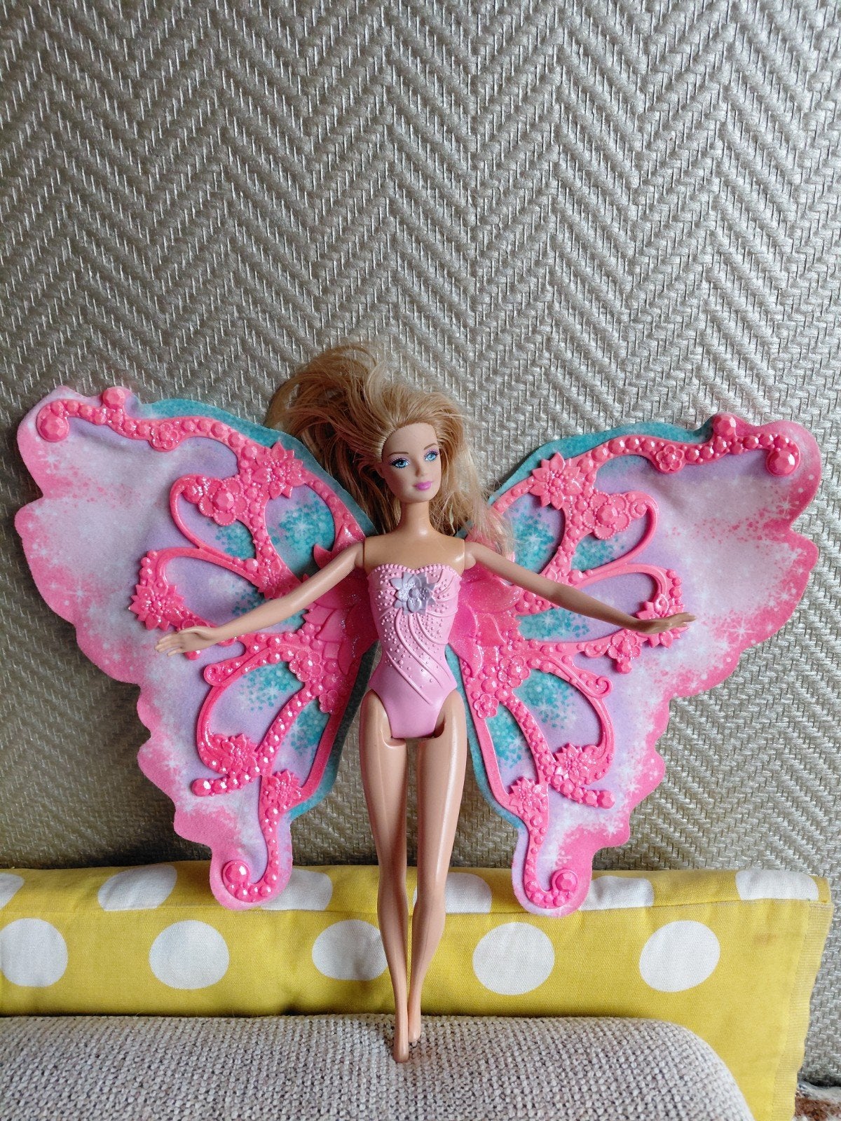 Mattel Barbie Vlinderpop met Roze Vleugels, Ophalen of Verzenden, Gebruikt