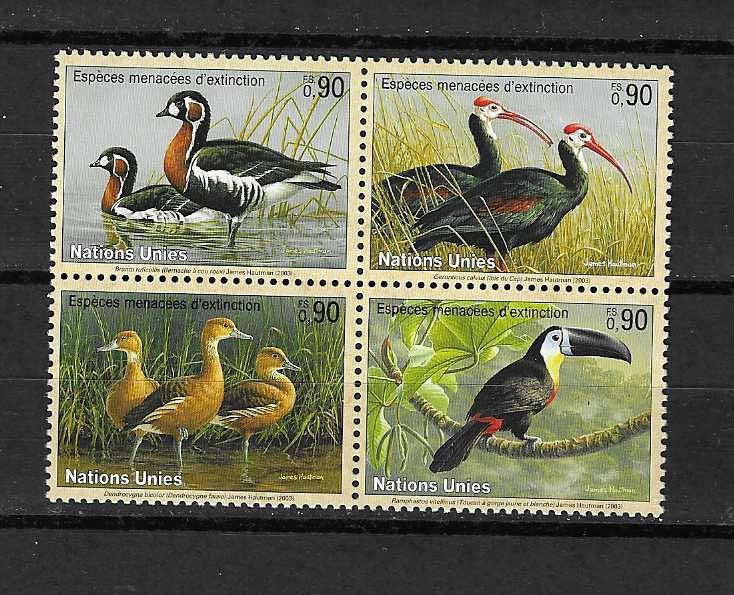 Ver. Naties bedreigde dieren vogels (2) blok, Verzenden, Postfris, Dier of Natuur