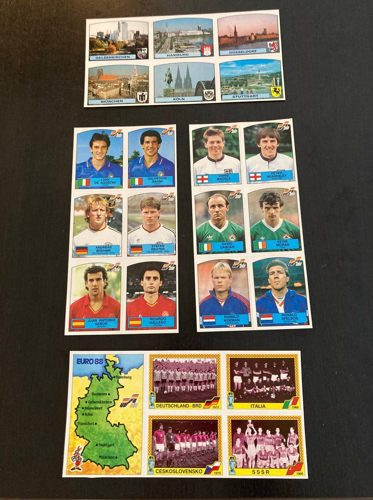 Voetbalplaatjes EURO 88 EK Panini en diverse landen/steden, Ophalen of Verzenden, Gebruikt, Sport
