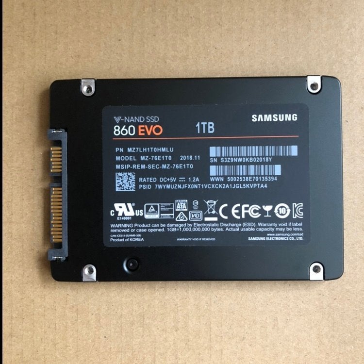 Samsung 860 EVO SATA 2.5" SSD 1TB, Intern, Ophalen of Verzenden, Zo goed als nieuw, 1TB