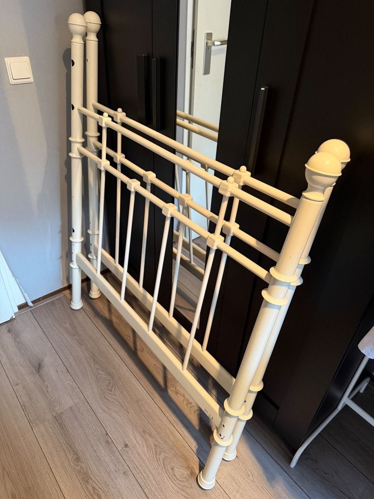 IKEA Hemnes bedbank één persoons bed wit metaal, Ophalen, Gebruikt, Eenpersoons, Wit