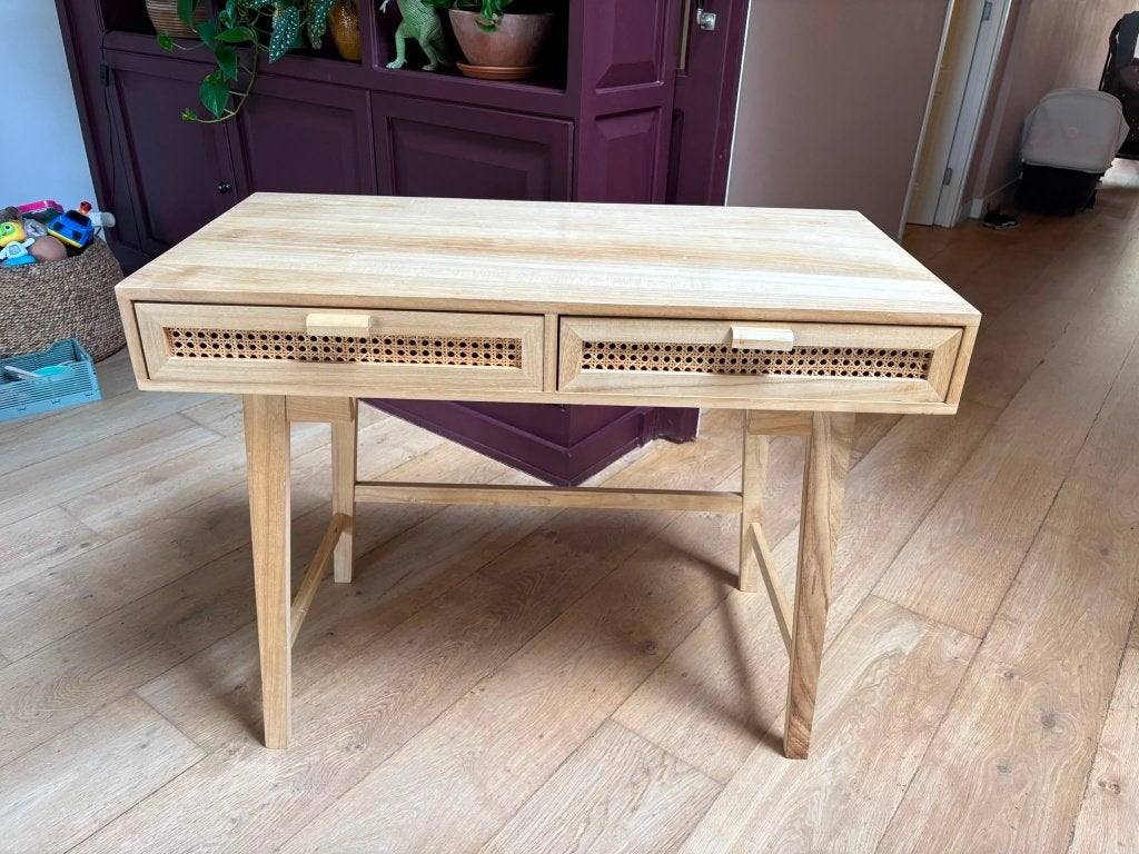 Boho bureau | webbing/rotan, Ophalen, Overige typen, 50 cm, Zo goed als nieuw