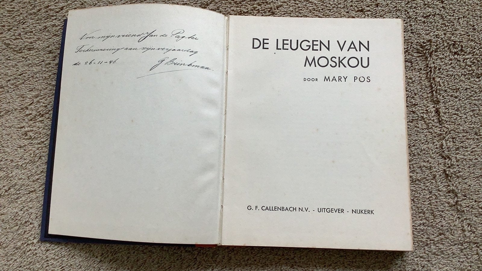 Mary Pos, De leugen van Moskou. Zonder jaar., Antiek en Kunst, Ophalen of Verzenden