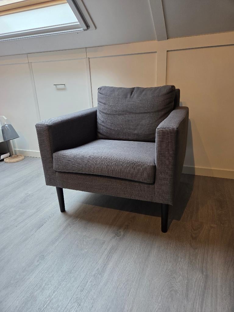 Fauteuil grijs, IKEA Friheten, Huis en Inrichting, Fauteuils, Ophalen, Minder dan 75 cm, Zo goed als nieuw, 50 tot 75 cm