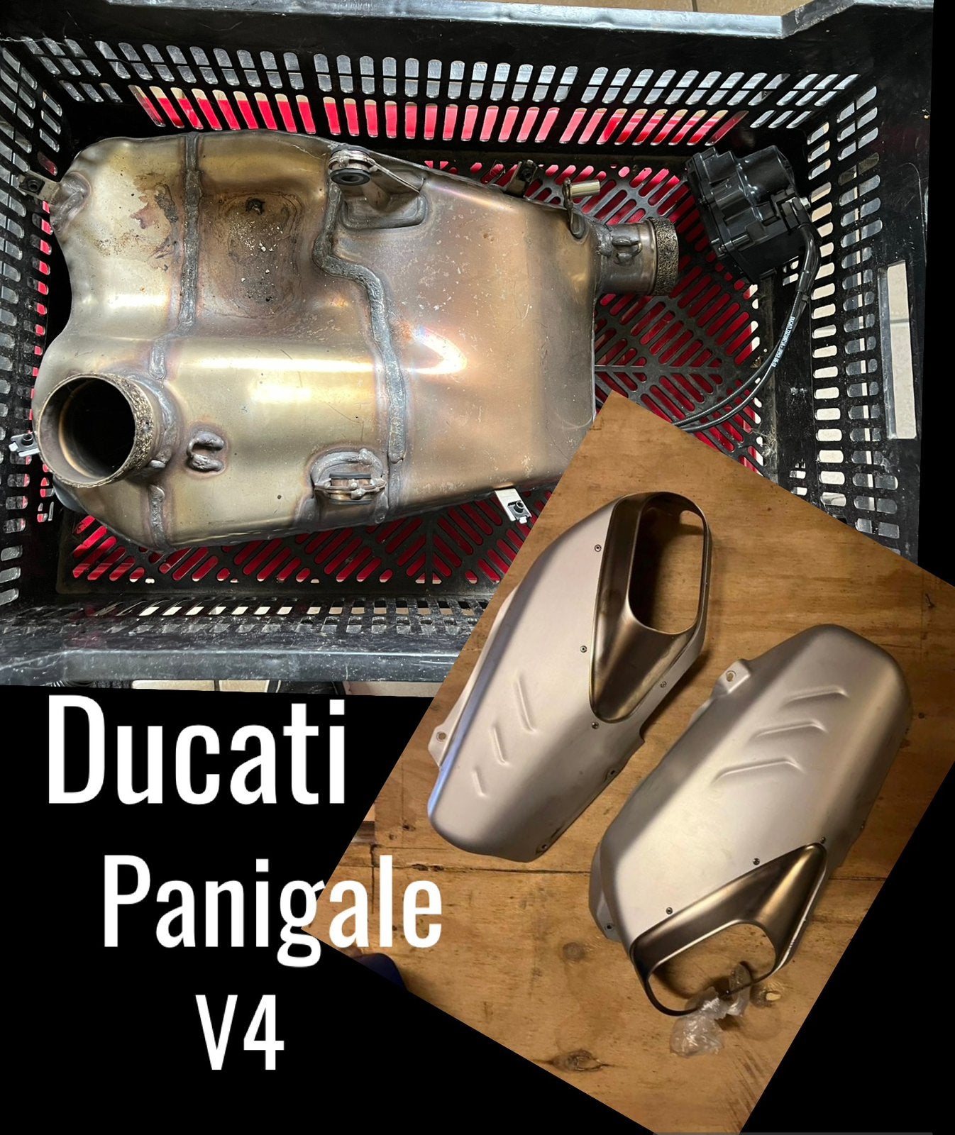 uitlaatdemper ducati + beschermkappen ducati panigale v4, Ophalen of Verzenden