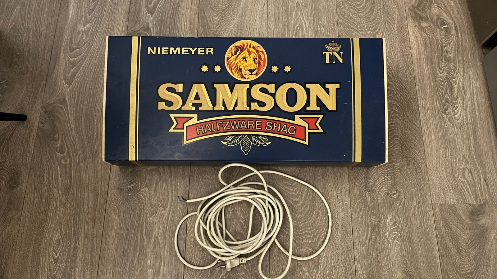 Vintage Samson Halfzware Shag Reclamebord Lichtbak, Ophalen