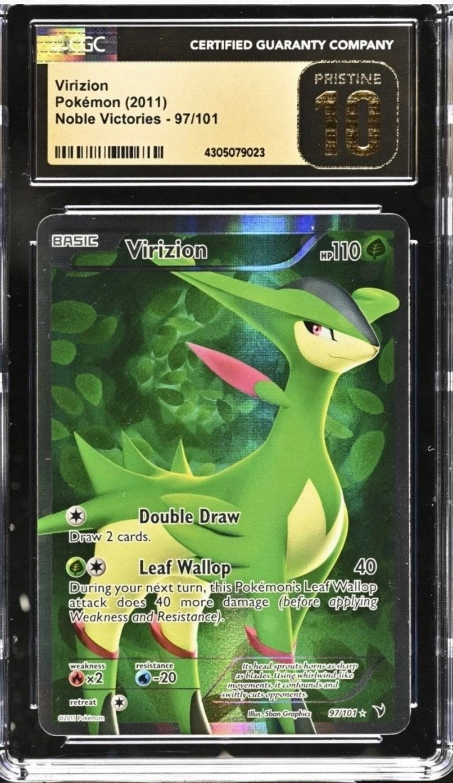 Virizion 97/101 Full Art CGC Pristine 10 *POP 2*, Ophalen, Nieuw, Losse kaart, Foil
