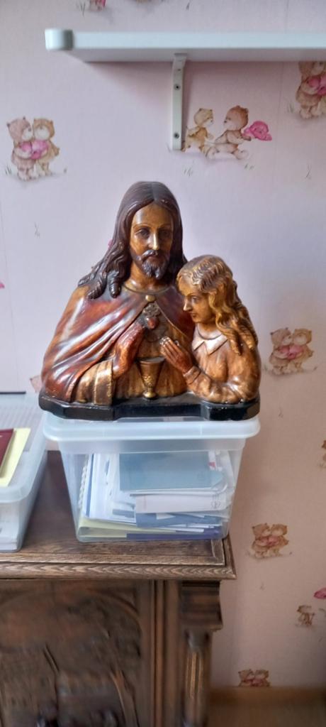 Religieus beeld van Jezus en kind, Antiek en Kunst, Antiek | Religie, Ophalen of Verzenden