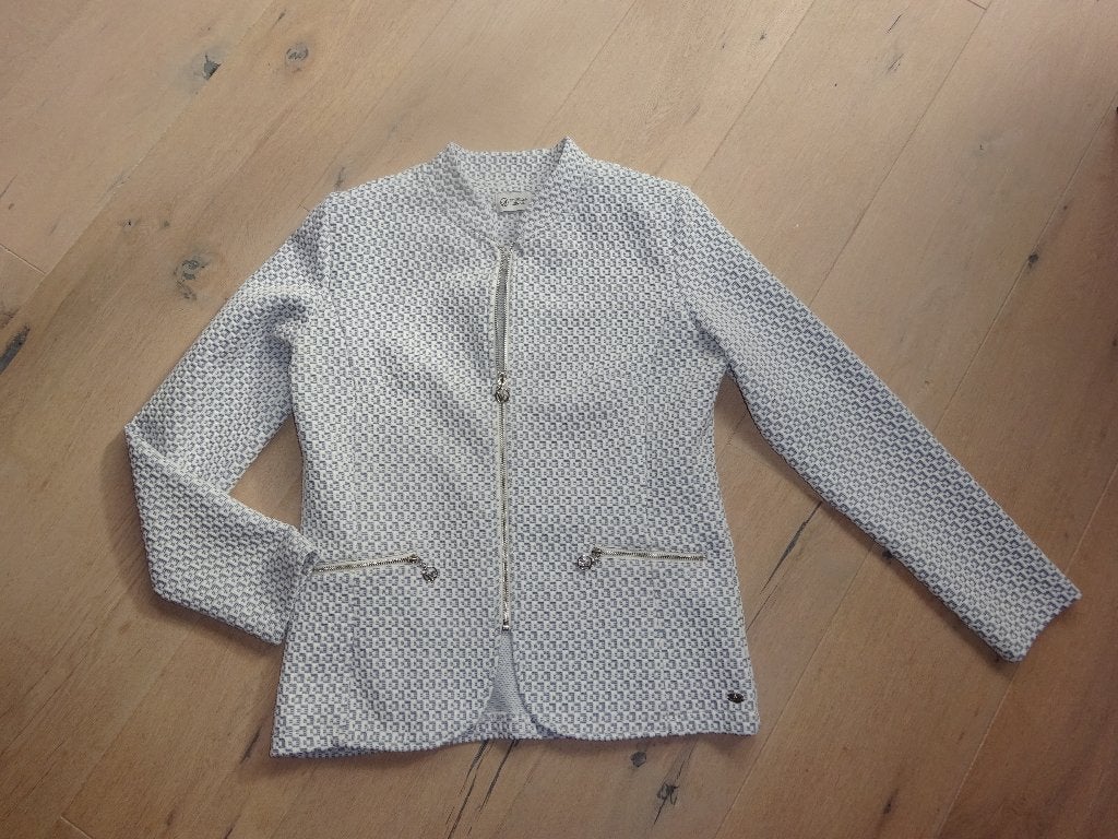 blauw wit jasje ANGELLE MILAN L, Angelle Milan, Meerkleurig, Maat 42/44 (L), Ophalen of Verzenden
