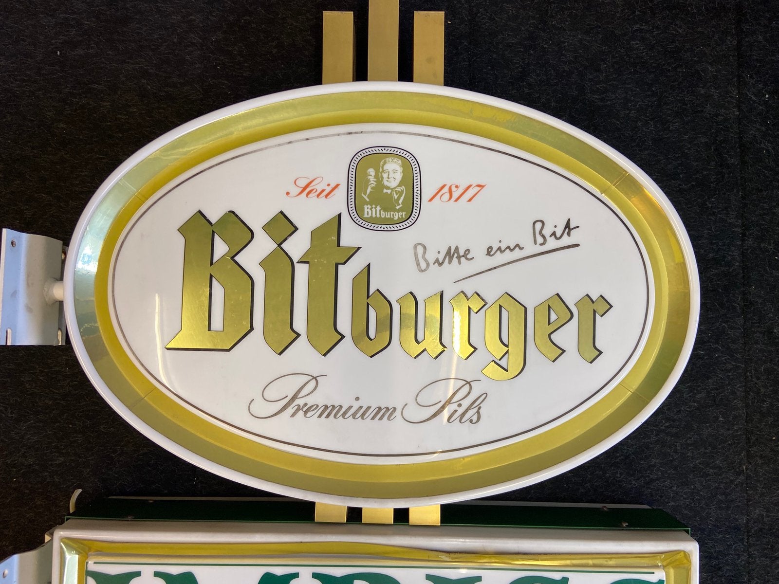 Grote originele bittburger bier lichtbak gevelreclame lamp, Ophalen, Gebruikt, Lichtbak of (neon) lamp