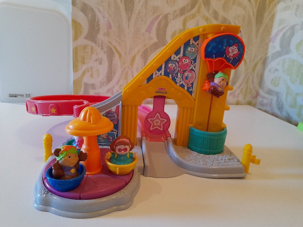Fisher Price Little People glijbaan met draaimolen, Kinderen en Baby's, Ophalen, Gebruikt, Speelset, Met geluid