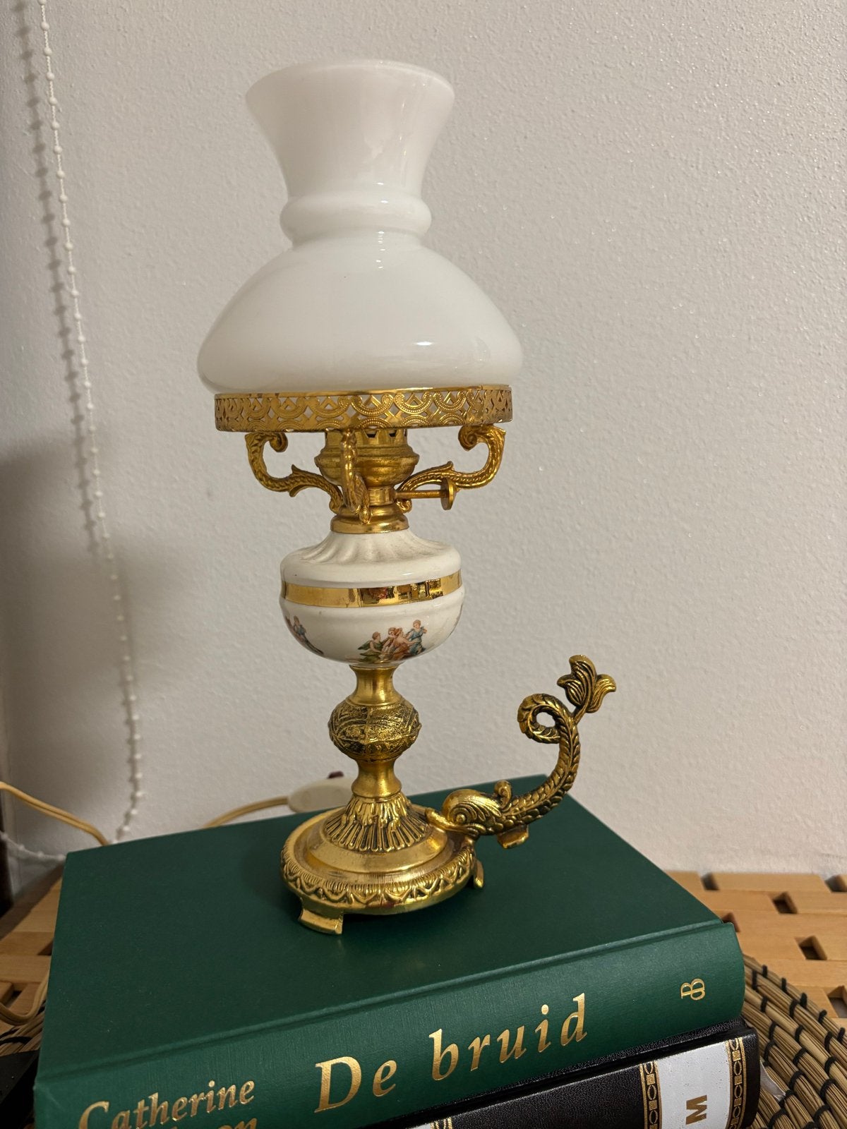 Prachtige Vintage Tafellamp - Klassiek Design met vis, Antiek en Kunst, Ophalen of Verzenden