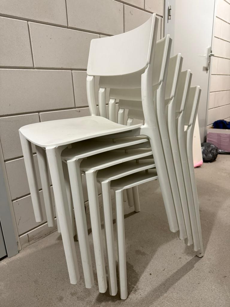 IKEA JANINGE stoel – Wit (002.460.78), Ophalen, Wit, Kunststof, Vijf, Zes of meer stoelen