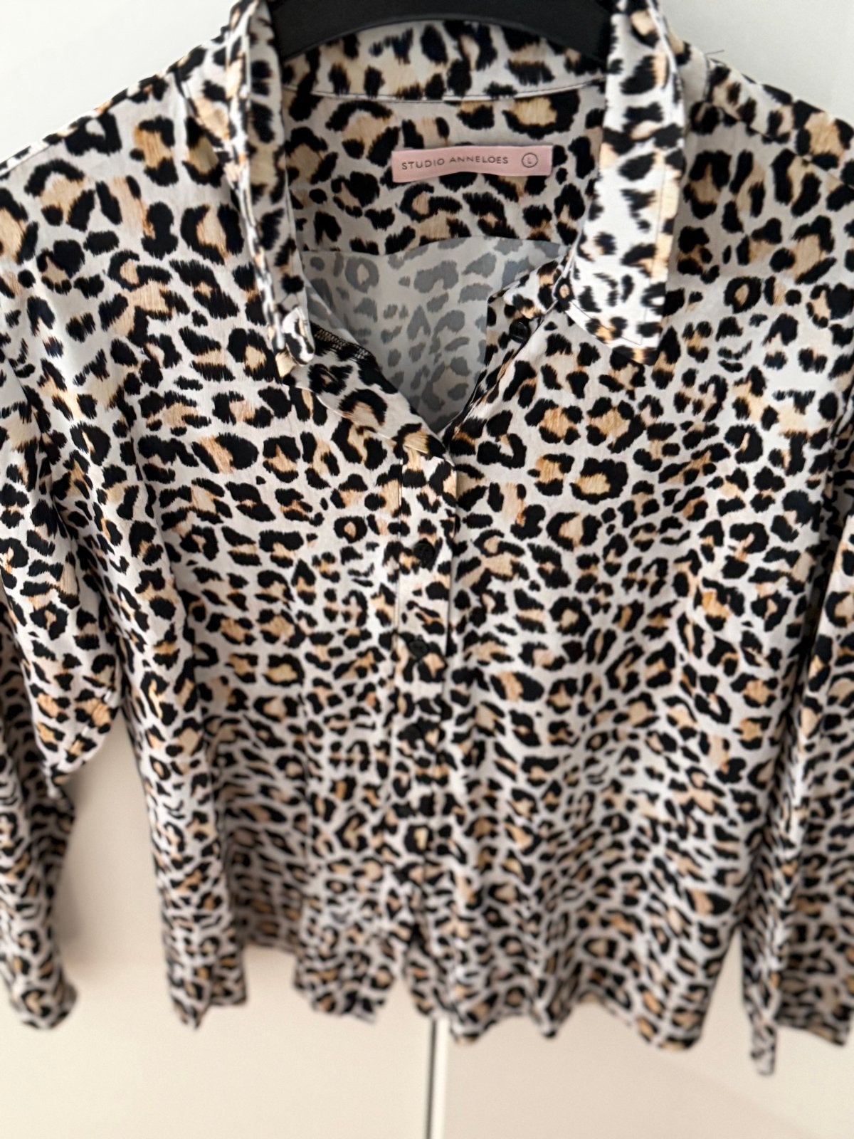 Studio Anneloes blouse met luipaardprint, maat L, Ophalen of Verzenden, Zo goed als nieuw, Maat 42/44 (L), Meerkleurig