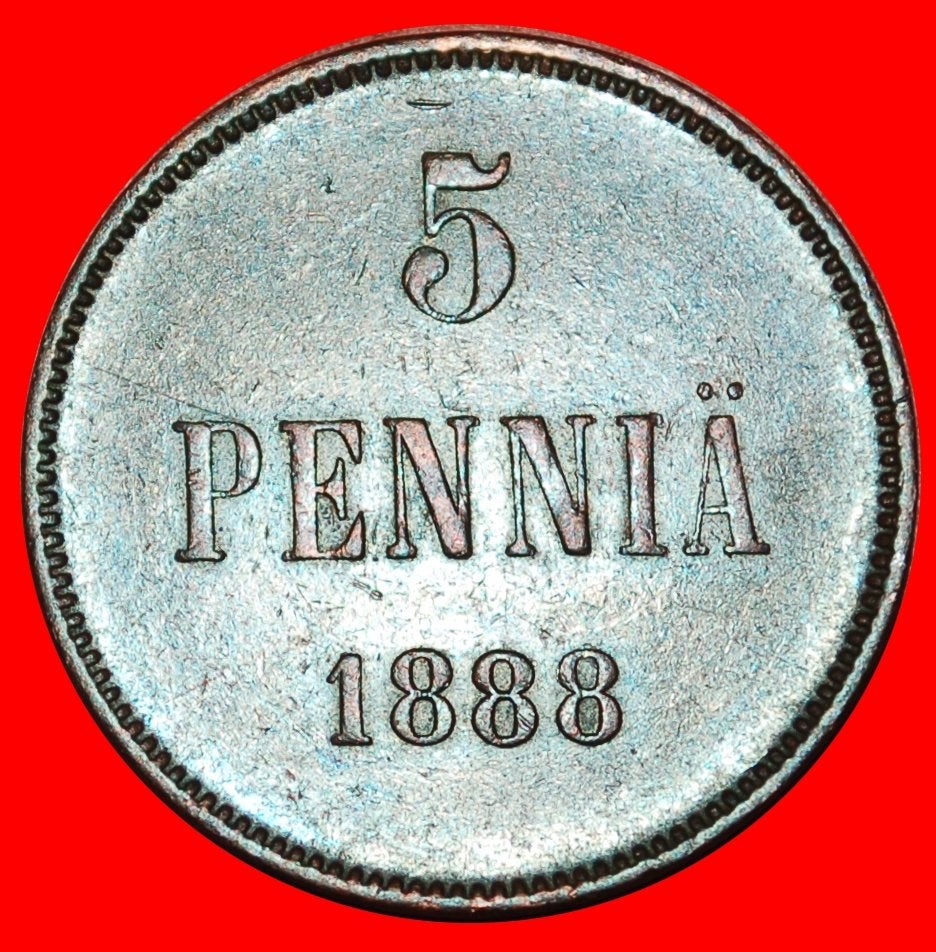 Ⰺ TYPE 1888-1892: FINLAND russia, USSR 5 PENCE 1888~UNCOMMON, Ophalen of Verzenden, Rusland, Losse munt