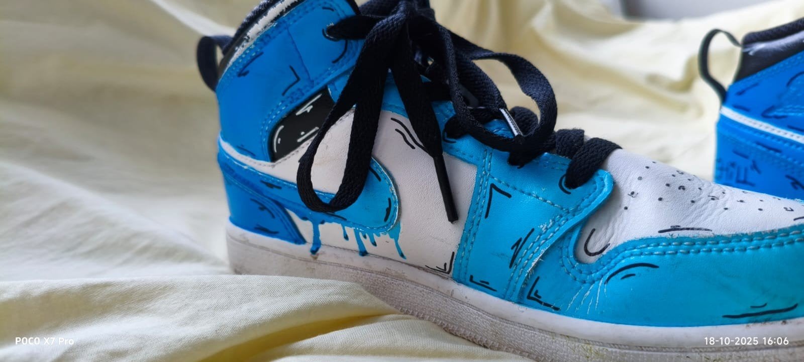 Jordan custom blauw, Kleding | Dames, Schoenen, Blauw, Ophalen of Verzenden, Jordan, Sneakers of Gympen