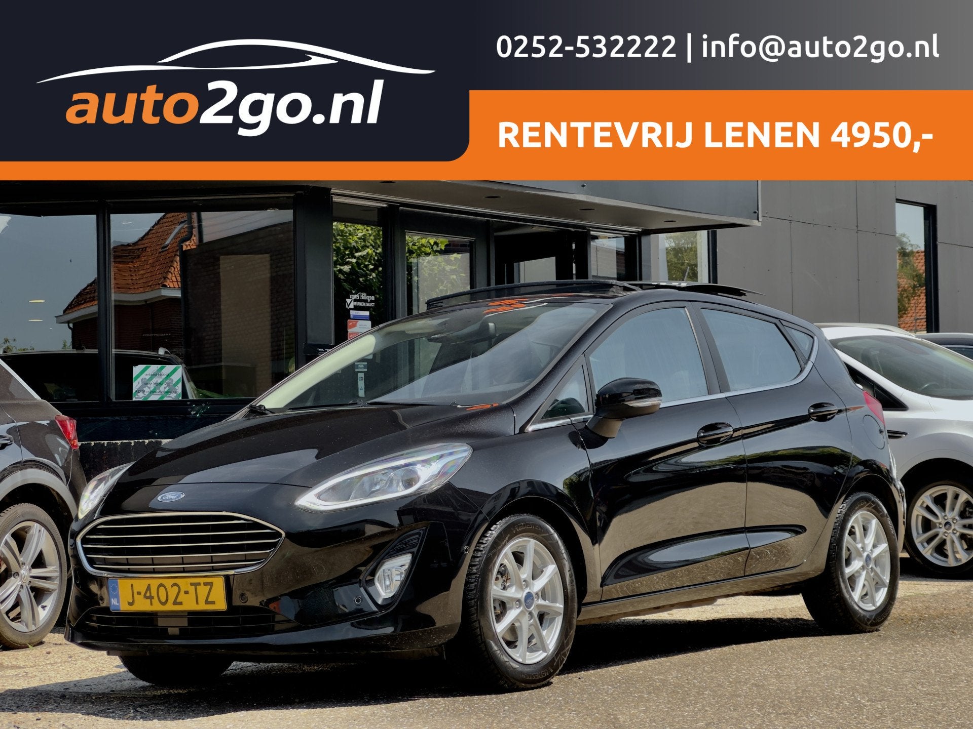 Ford Fiesta 1.0 AUT7 TITANIUM PANODAK NAVI CAMERA LED LMV PD, Auto's, Dealer onderhouden, Gebruikt, Lichtsensor, Origineel Nederlands