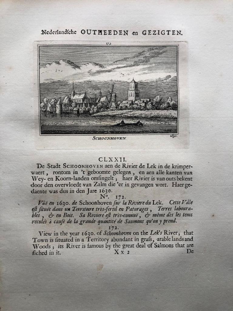 172 / Schoonhoven Kopergravure 1732, Ophalen of Verzenden