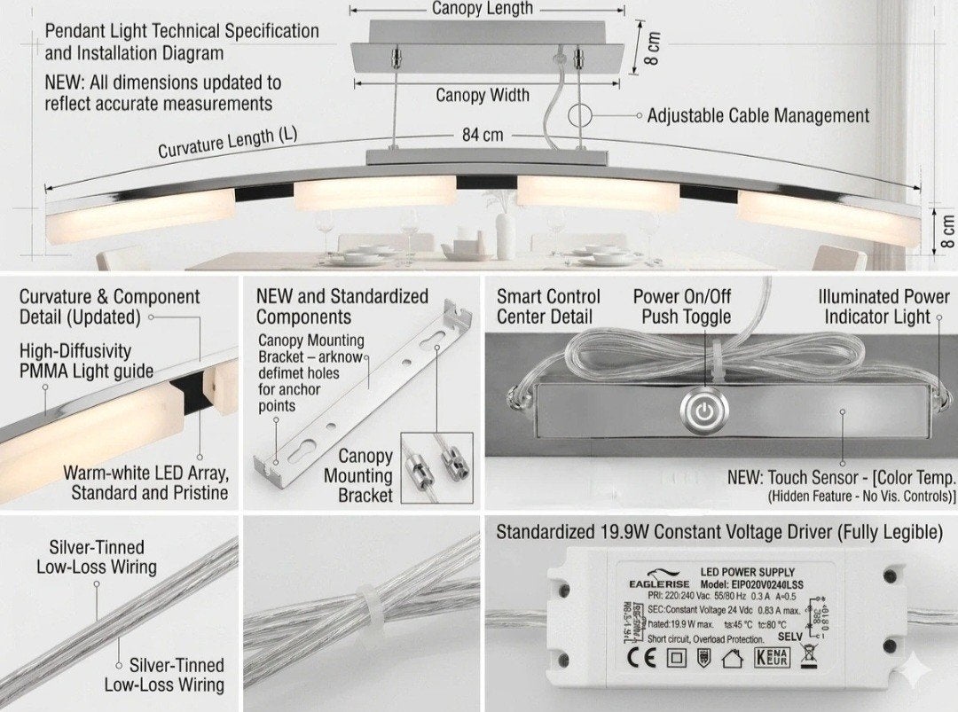 Trio Lighting 'Looping' Moderne LED Hanglamp -Chroom,Dimbaa, Nieuw, Overige fittingen, Ophalen of Verzenden, Metaal