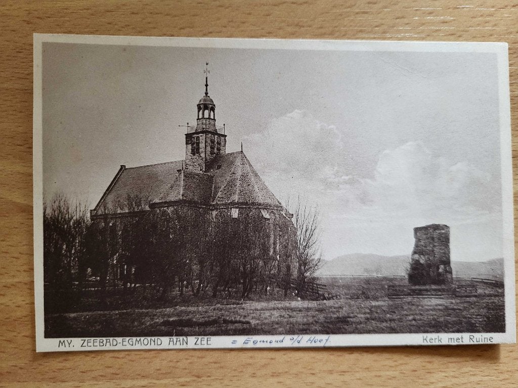 ansicht EGMOND Kerk ruine, Ophalen of Verzenden, Voor 1920, Noord-Holland