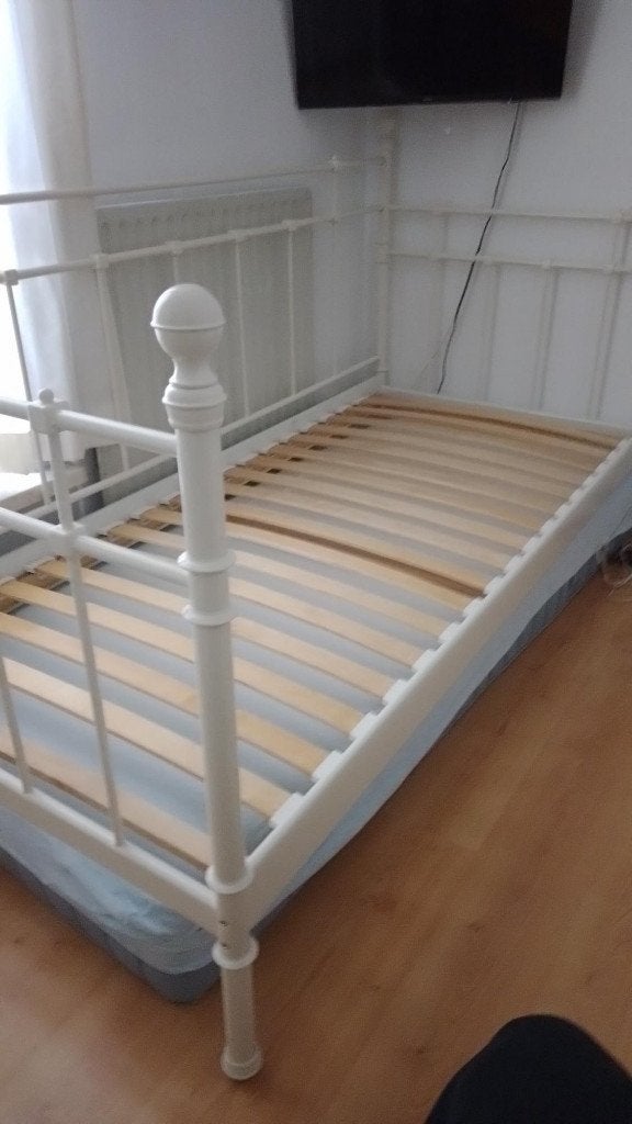 1-persoons spijlen bed, Ophalen, Gebruikt, 90 cm, Eenpersoons