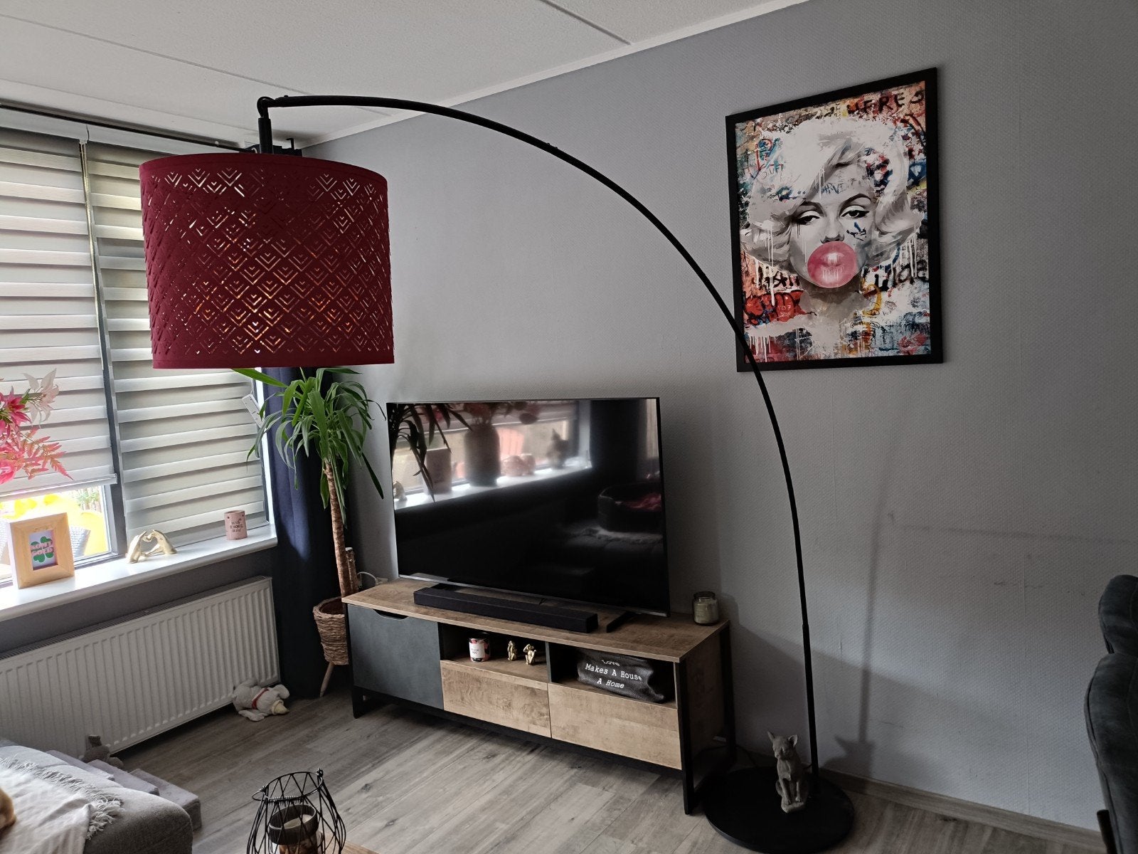 Moderne booglamp Ikea SKOTTORP / SKAFTET, Ophalen, Modern, Industrieel, 200 cm of meer, E27 (groot)