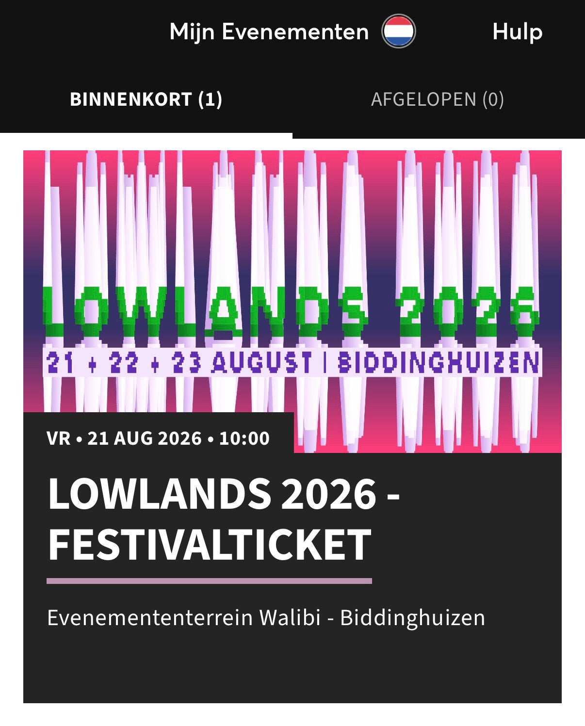 2x LOWLANDS tickets!!!, Tickets en Kaartjes, Evenementen en Festivals, Twee personen