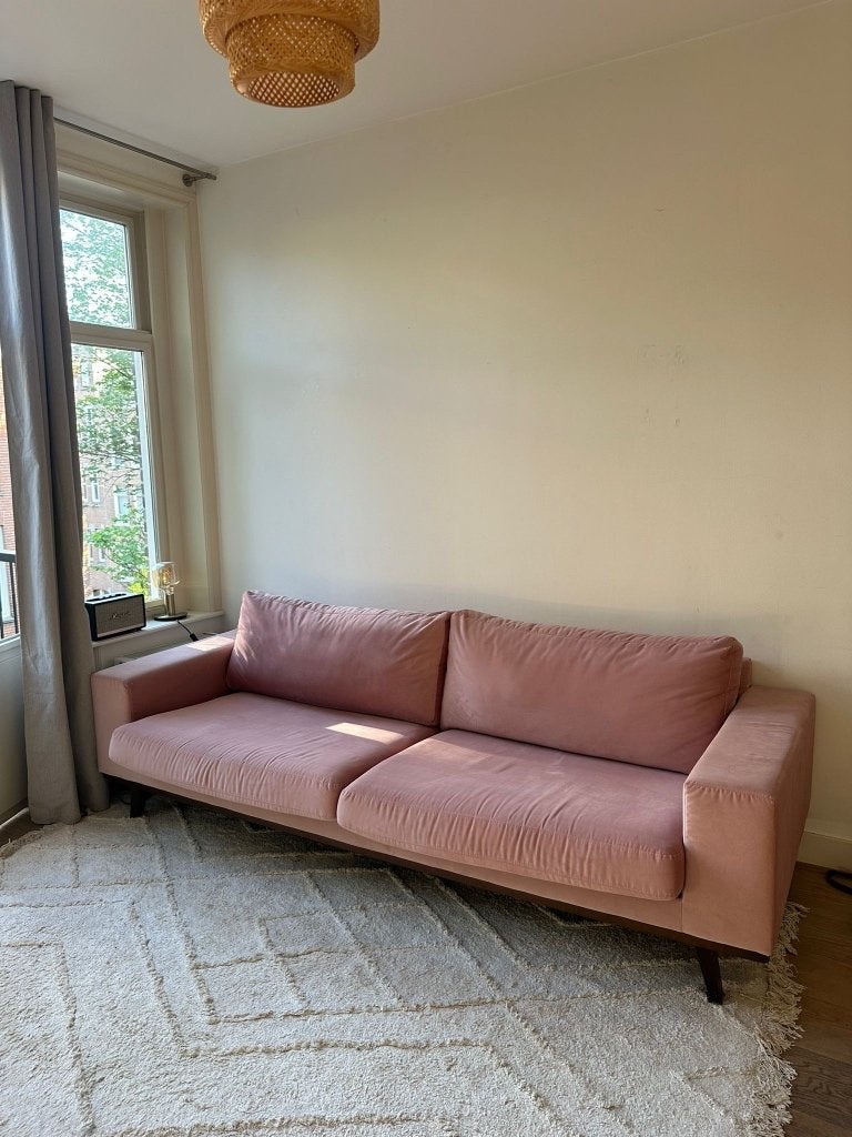 Roze drie Zits bank, Ophalen, Gebruikt, Minder dan 75 cm, Driepersoons