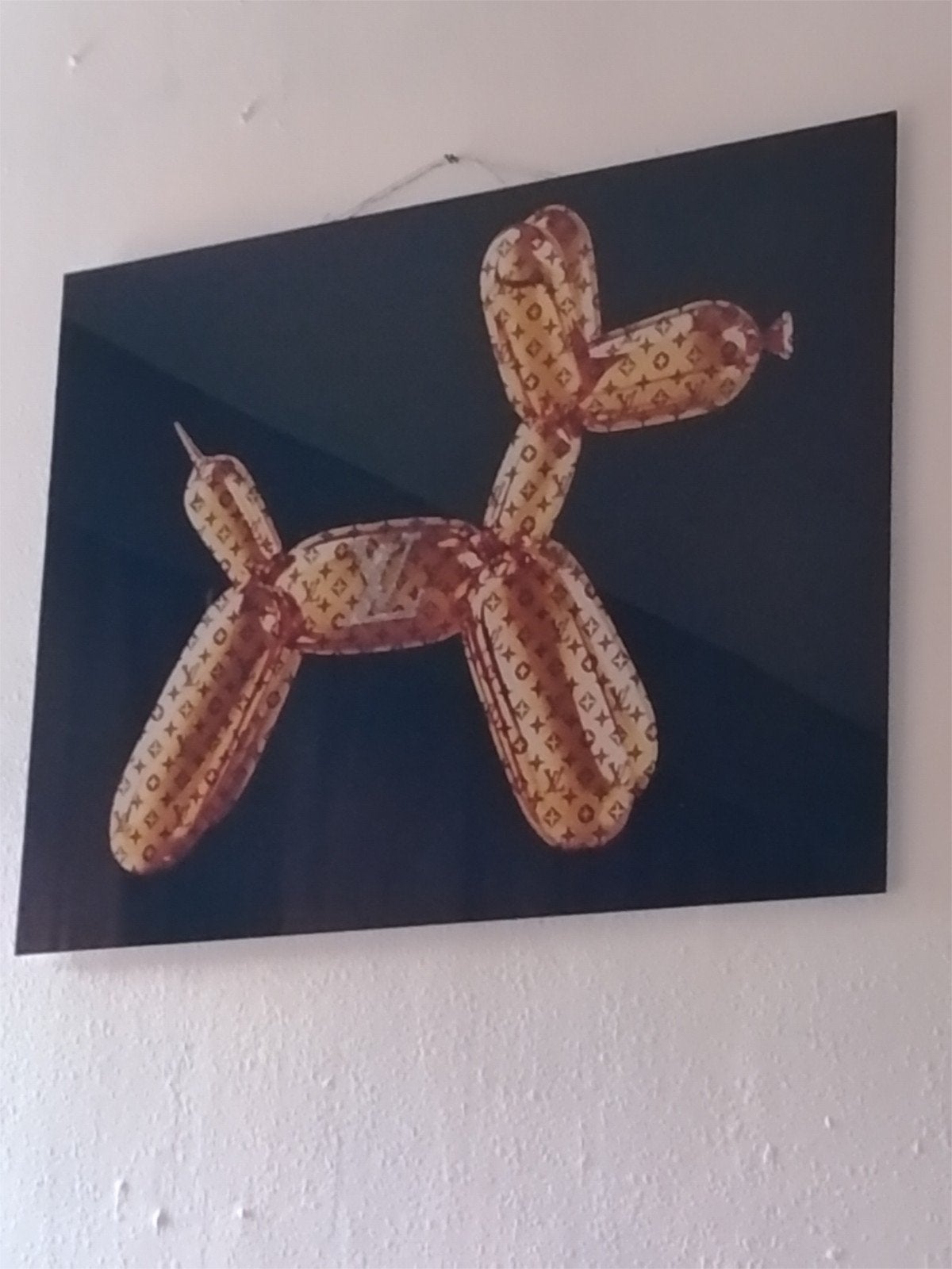 Moderne Kunst: Louis Vuitton Ballonhond glasSchilderij, Ophalen, Ophangklaar, Kunststof, Dieren