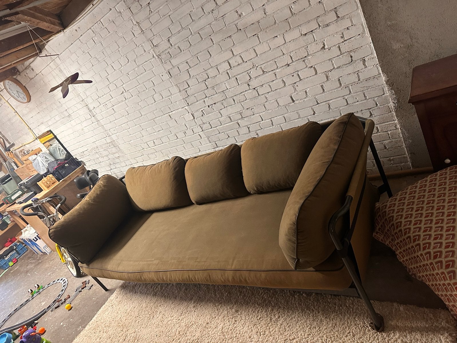 HAY CAN design bank - Kaki/leger groen, Ophalen, Gebruikt, Design, 75 tot 100 cm