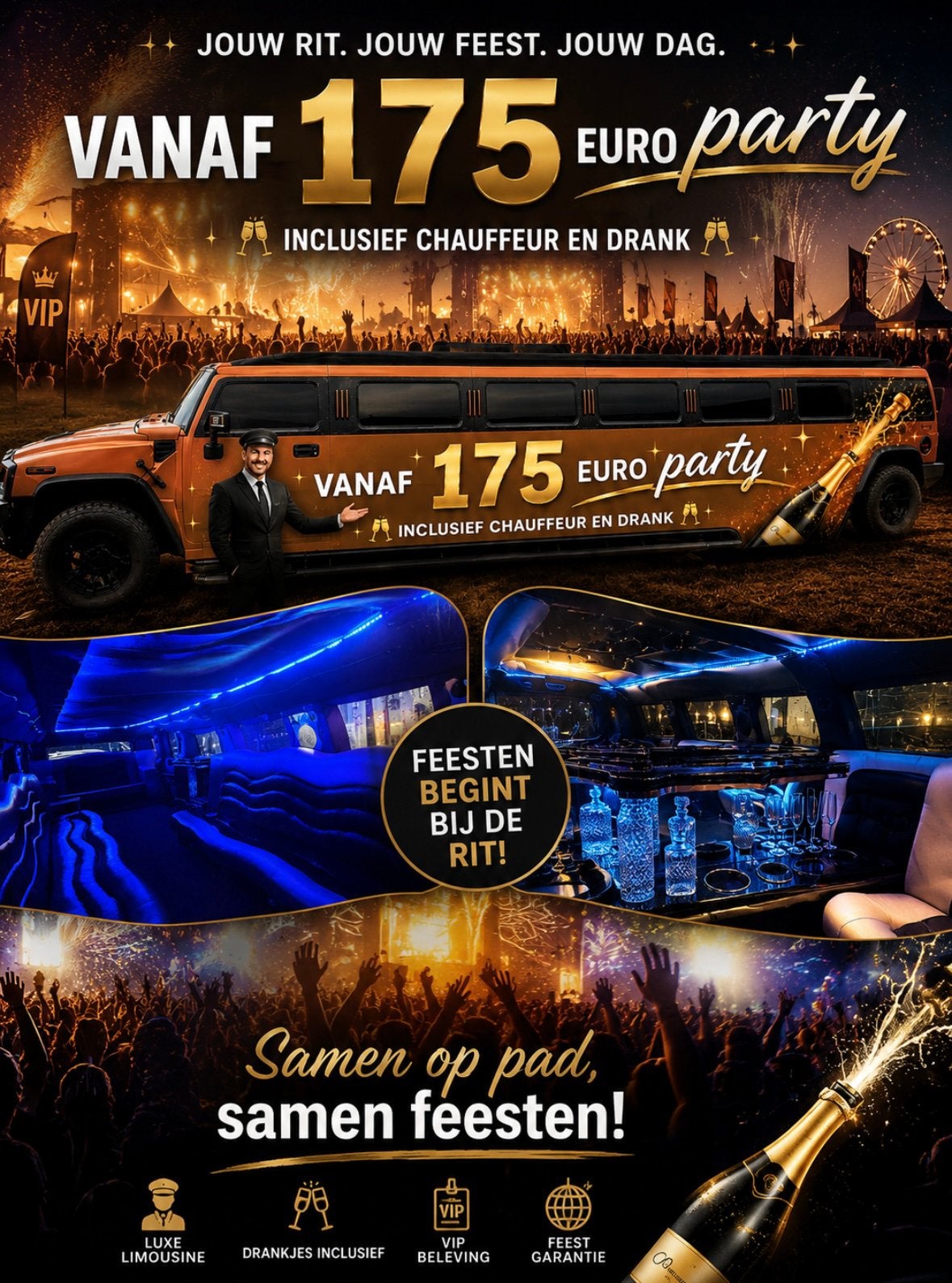 Hummer H2 limousine 16 personen, Tickets en Kaartjes, Twee personen