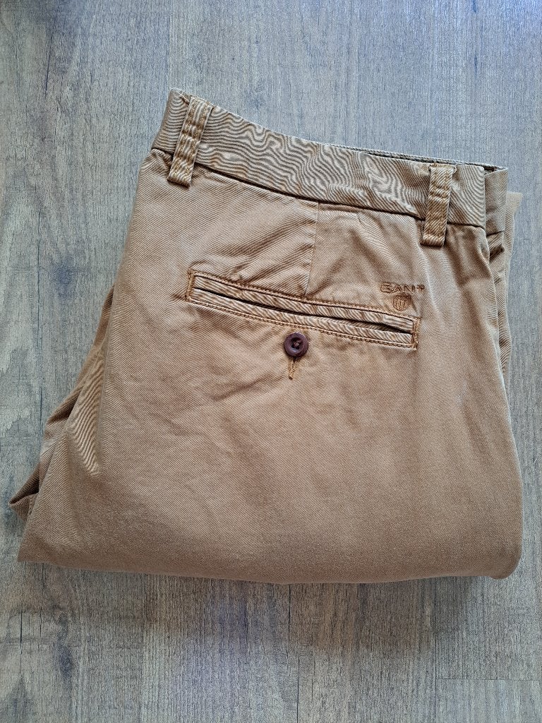 Gant (zomer)chino pantalon broek, ZGAN, (cognac)bruin, 34 32, Kleding | Heren, Maat 52/54 (L), Bruin, GANT, Ophalen of Verzenden