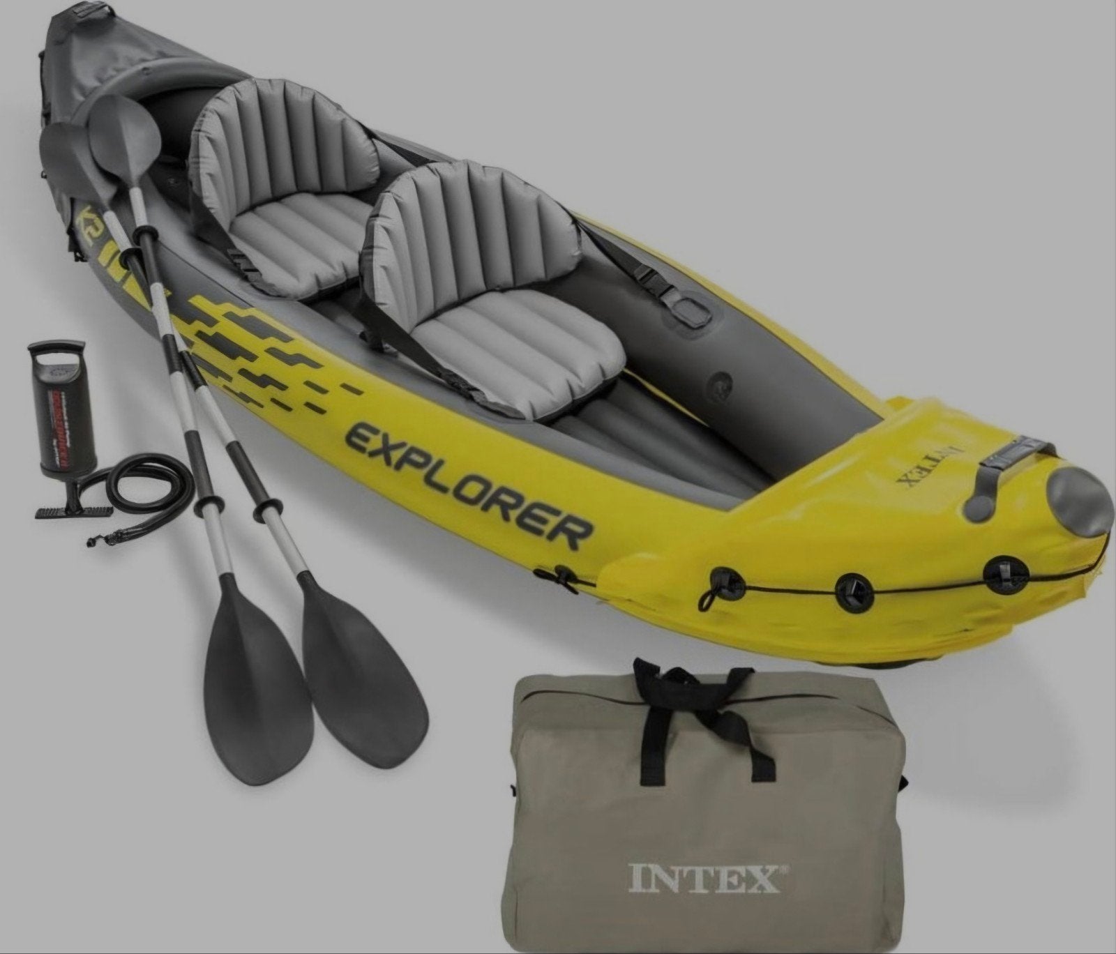 Intex Kajak Explorer K2 Tweepersoons Boot - Geel, Watersport en Boten, Ophalen, 2-persoons