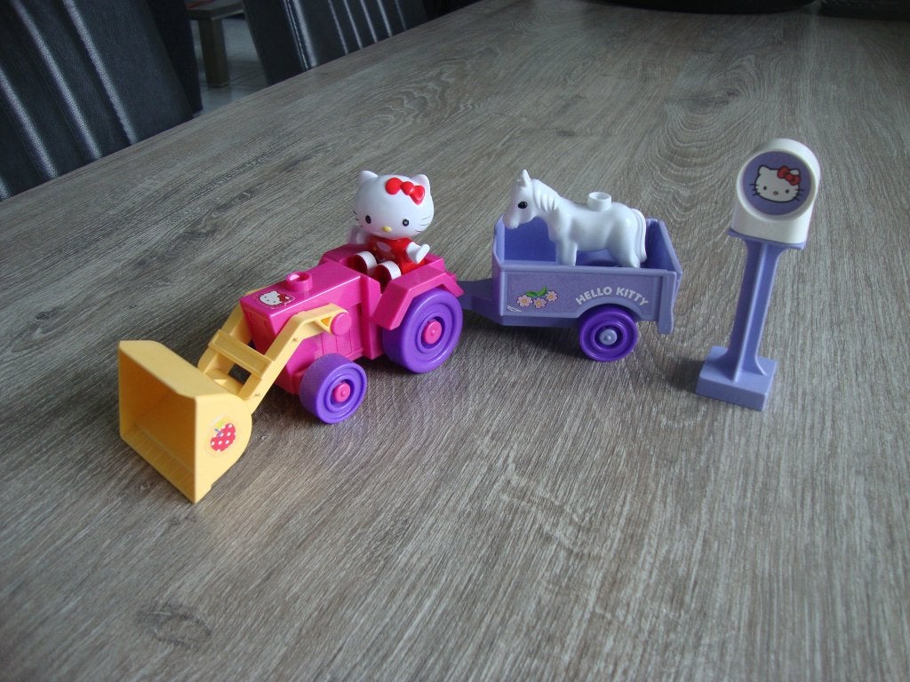 Duplo Hello Kitty auto + tractor, Compleet, Gebruikt, Ophalen of Verzenden, Duplo