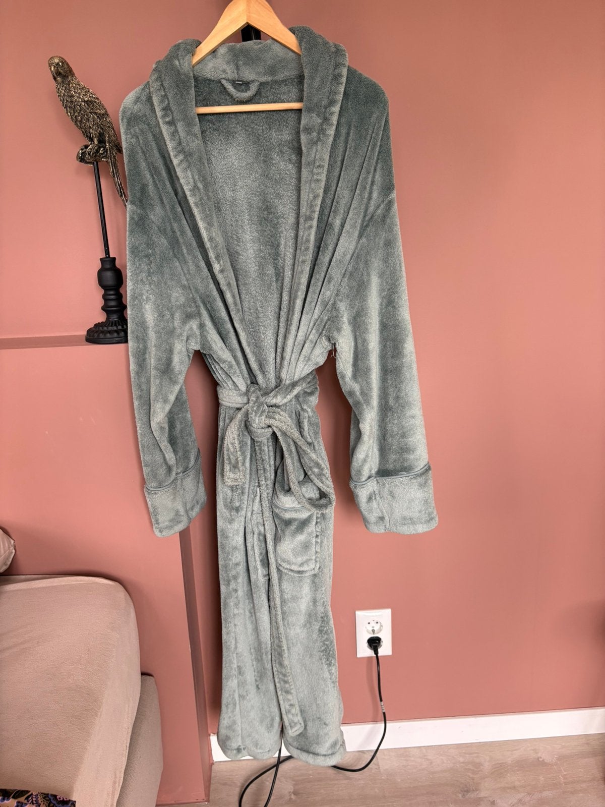 Optidee badjas, Kleding | Dames, Huispakken, Ophalen of Verzenden, Zo goed als nieuw, Maat 46/48 (XL) of groter, Grijs