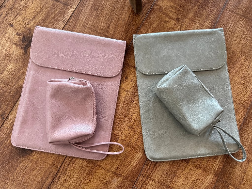2x laptophoes / MacBook sleeve 14 inch – roze en grijs, Computers en Software, Laptoptassen, Ophalen of Verzenden, 14 inch, Gebruikt