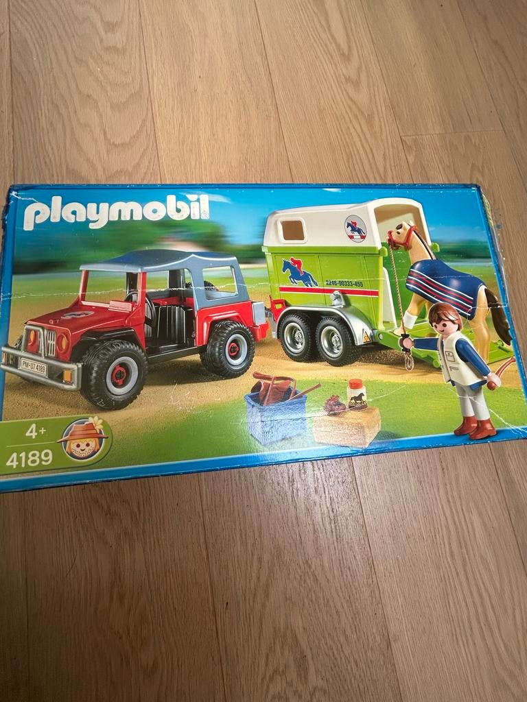 Playmobil Paardentrailer met Jeep en Paard (4189), Kinderen en Baby's, Speelgoed | Playmobil, Ophalen of Verzenden, Gebruikt, Complete set