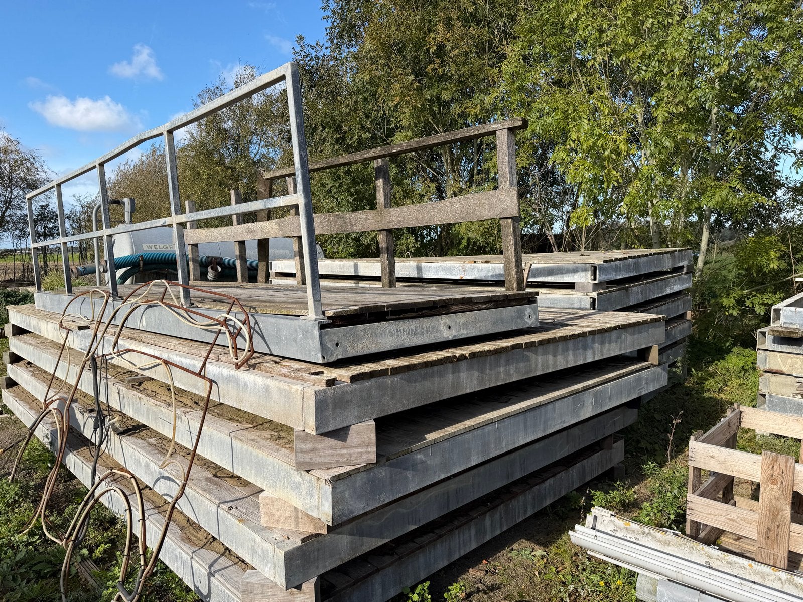 Verzinkt Stalen Vlonderframes met/zonder Hout - Diverse Mate, Ophalen, Gebruikt, Hout