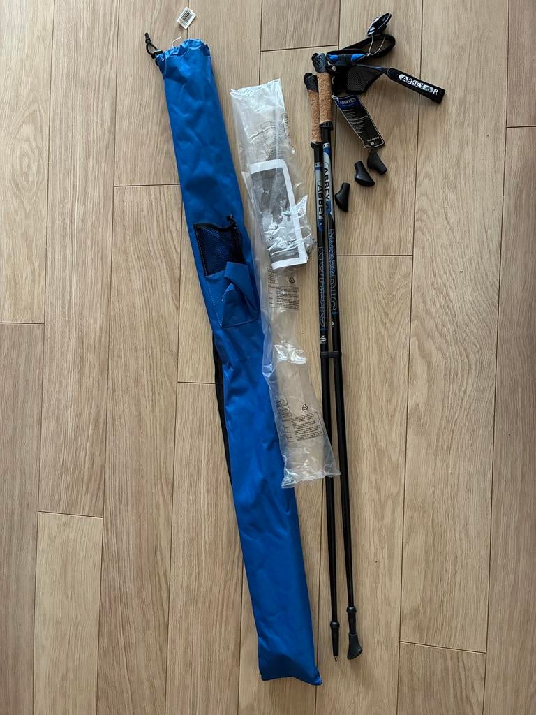Nieuwe Abbey Nordic Walking wandelstokken - Carbon Duo, Ophalen, Nieuw, Zwart