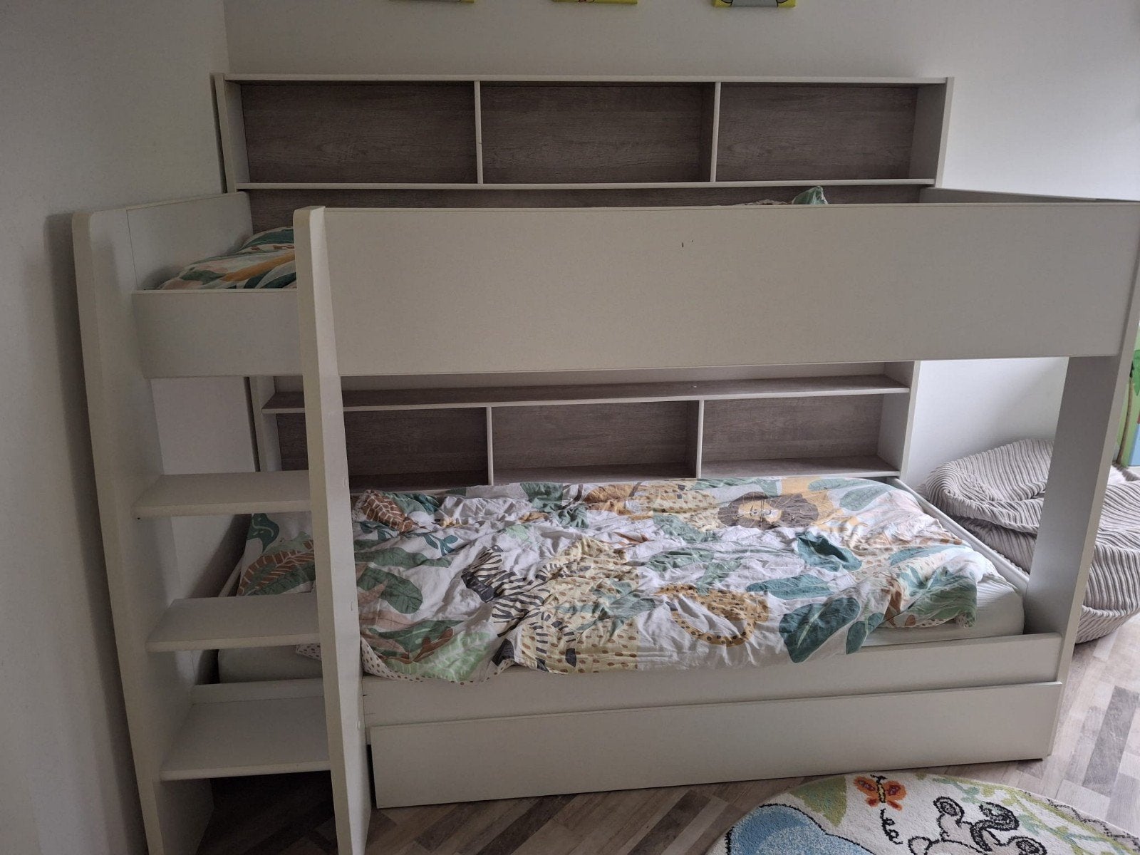 Stevig stapelbed met opbergruimte - Ideaal voor kinderkamer, Ophalen, Gebruikt, 90 cm, 160 tot 180 cm