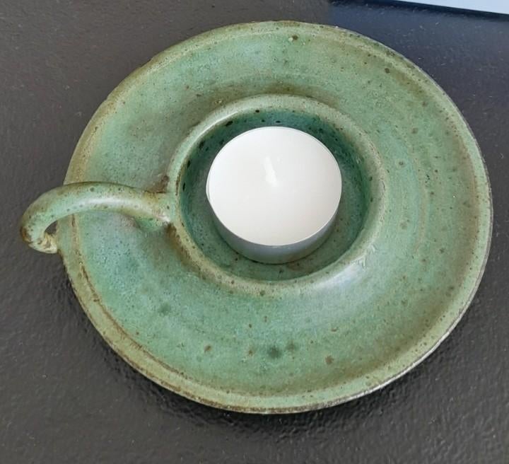Vintage aardewerk # keramiek blaker # waxinelichthouder, Huis en Inrichting, Woonaccessoires | Kandelaars en Kaarsen, Ophalen of Verzenden